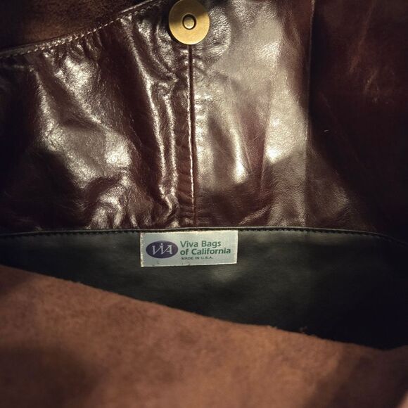 Viva Bags of California Leather Crossbody Bag Purse Brown - Picture 5 of 6